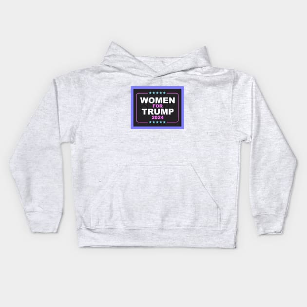 Women for Trump 2024 Kids Hoodie by Dale Preston Design